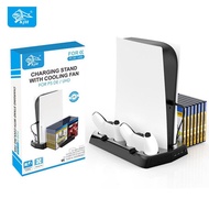 【2020 Newest】KJH Playstation 5 Charging Station Vertical Stand with Game Slot Cooling Fan for PS5 Co