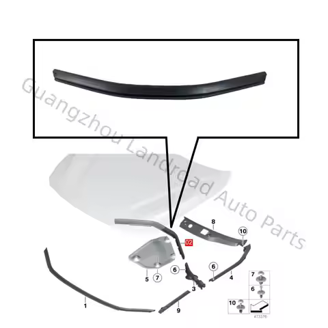 51767239146 Engine Hood Weatherstrip For BMW F20 F23 F22 F87 M2 F34 F30 F31 F36 F33 F32 F35 N13 N20 