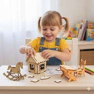3D Wooden Puzzle | DIY Puzzle Educational Toys for Children | 3D Puzzle wooden pazel house | Creativ