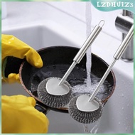 [lzdhuiz3] Kitchen Cleaning Brush Dishwashing Brush Dish Scrubber with Handle Multifunctional for Pots, Pans, Counter Cast Iron Brush