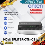 Onten HDMI Splitter 4K 1080P 1 Input 4 Output Multi Device Compabillity OTN-CS144S