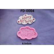 FD4 - Silicone chocolate fondant pudding mold with happy birthday writing