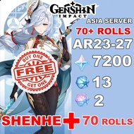 【CHEAP+GIFT】Genshin Impac Account Shenhe plus 70+ Rolls 7200 Primos Wish Account 【AR 23-27】