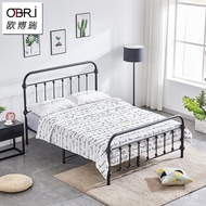 Iron Art Bed Double ins Simple Iron Frame Bed Iron Bed for Hostel Rental Room1.8Bedroom Internet Cel