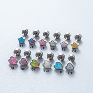 1 Piece Heart Star Shape Stainless Steel 20Gauge Cartilage Earring Stud Helix Piercing