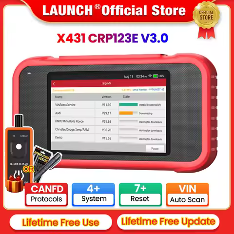 LAUNCH X431 CRP123E V3.0 CRP123I V3.0 Free Update Auto OBD2 Scanner CANFD ENG ABS SRS AT System Diag