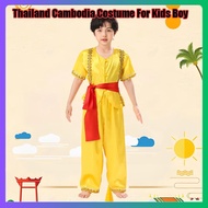 Cambodia Costume for Kids Boy Thai Culture Suit Teenager Outfit
