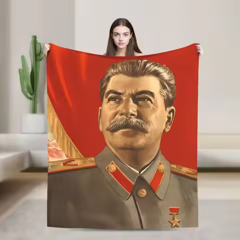 Lenin Joseph Stalin Soft Warm Blankets Students Plush Throw Blanket Fluffy Home Decor Flannel Bedspr