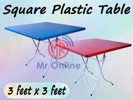 Square Plastic Table/Foldable Plastic Table 3x3/Dining Table/Square Foldable Plastic Table/Meja Lipat Plastik Segi Empat/Meja Plastik/Meja Pasar Malam/Outdoor Indoor