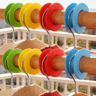 4/8/12Pcs Clothes Hanger Fixed Hook - Clothesline Pole Fixing Ring Buckle Spacer - Windproof Non-Sli