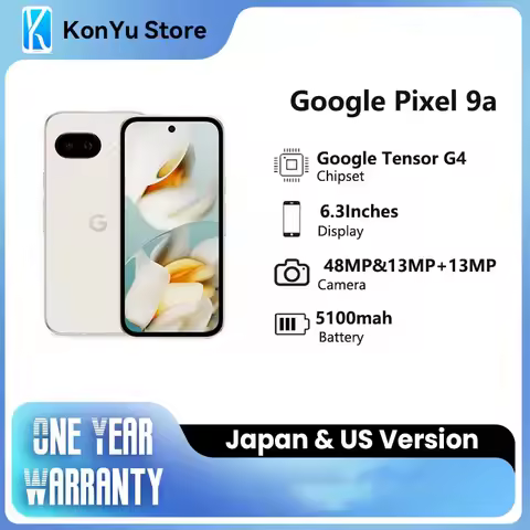 Global New Google Pixel 9a 6.3" 1080 x 2424 pOLED 120Hz 5100mAh Wired Google Tensor G4 Titan M2 8G R