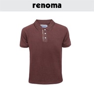 RENOMA Mens Brown Plain Solid Colour Polo Tee 100% Cotton