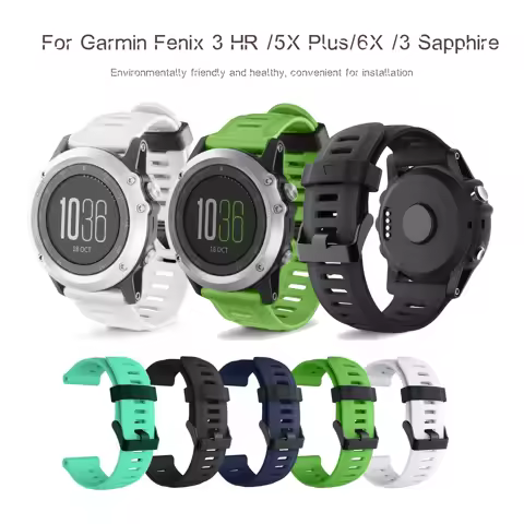 26mm Silicone replacement strap for Garmin Fenix 3 HR /5X Plus/6X /3 Sapphire Replacing the strap of