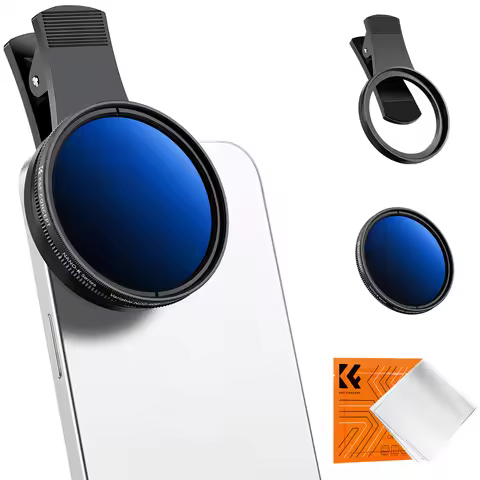 K&F CONCEPT 52mm Clip-on ND2-400 Phone Lens Filter Kit for iPhone 17 16 15 Pro Max Samsung Xiaomi 1-