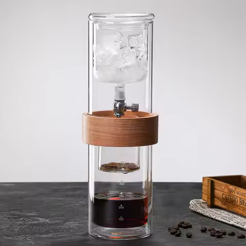 Glass Cold brew coffee maker Glass coffee set Double ice drop coffee maker Hand brew coffee maker Co