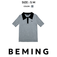 Bemingtop873(S/M) - BMG Collar Polo โปโลผ้าร่อง คอปกตัดสี เนื้อผ้าคุณภาพดี