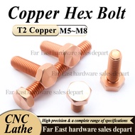 Copper Hexagon Head Screws Hexagon Head Bolts Copper Hexagon Head Bolts Red Copper Screws Copper Scr