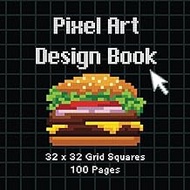 Pixel Art Design Book: 32 x 32 Grid Squares for Pixel Art Design, Sprite Design and Pixel Art Cross 