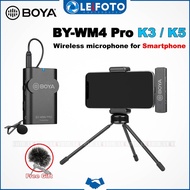 Boya WM4PRO K3/K5 wireless microphone for iphone and android smart phone,Smartphone wireless microphone