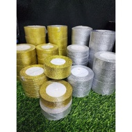22 Meter /25 Yards Gold And Silver Glitter Ribbon /0.7cm/1cm/2.5cm/4cm/5cm Gold And Silver Glitter R