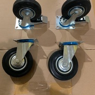 / Trolley Wheels 5 inch Rubber Wheels/ Brakes on