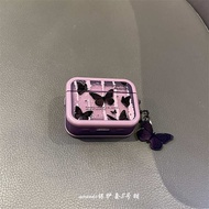 airpods case airpods pro case Japanese and Korean ins purple butterfly for AirPods Pro earphone case