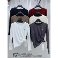 Women's long-sleeved round neck t-shirt with letter m tag from Guangzhou, medium form autumn and sum
