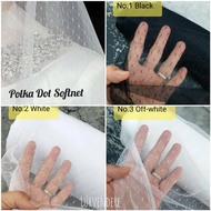 KAIN NET SOFT NET POLKA DOT BRIDAL (TULLE) BARU - KAIN NET POLKA DOT LEMBUT - MURAH FOR DRESS / WEDD