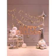 HappyBalloon Silver Type 3 Laser Cut Standing Number Balloon Package (PD148)