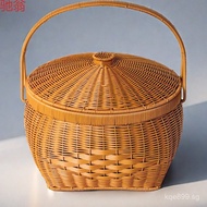 New Style Wedding God Worship Picnic Basket with Lid Shopping Handheld Basket B1A Traditional Househ
