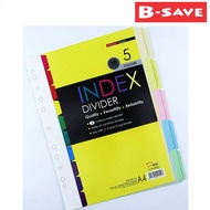 Uni / CBE Colour Index Divider Paper / File Filing Separator 5 Colours 10sheets / 50sheets