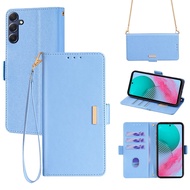 For Samsung Galaxy J2 J5 J7 Prime J2 Pro 2018 J4 J6 J4+ J6+ J3 J7 2018 J2 J4 Core Case with 2 Straps RFID Wallet Leather Cases Flip Back Cover with Card Slots Stand