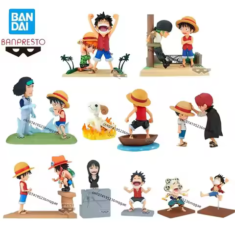 Original Bandai ONE PIECE WCF LOG STORIES Luffy Nami Eneru Anime Action Figures Model WCF desktop Or