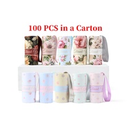 Joyful (100Pcs/Ctn)Souvenir Floral Batik Car Tissue Facial Tissue Cylinder Tissue Box Tisu Kereta Ti