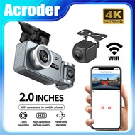 Acroder Dashcam Q2 4K UHD 3 Lens WiFi Parking Surveillance 24 Hours Car Dashcam