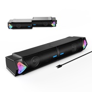 Computer Speakers, Bluetooth Computer Sound Bar, Dual HiFi Stereo & Gradient RGB Lighting Laptop Sou