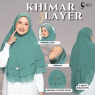TUDUNG KHIMAR 5 XL HEAVY CHIFFON LABUH /TUDUNG LABUH KHIMAR 3 LAYER BERDAGU MUSLIMAH