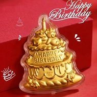 999.9/24K Birthday Cake Gold Bar (10mg) Pure Gold Gift Box Set 2025 Creative Gift