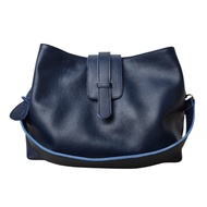 BERNIE Eliska Navy Cowhide Bag Milled Leather BagWanita