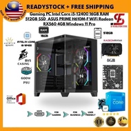 Gaming PC Intel Core i5-12400 16GB RAM 512GB SSD ASUS PRIME H610M-F WiFi Radeon RX560 4GB Windows