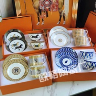 H Home Fashion Coffee Cup Set European Afternoon Tea Set Black Tea Cup Coffee 2 Cups 2 Saucers Gift 