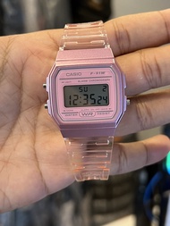 ORIGINAL CASIO Digital Pink Transparent Ladies Watch F-91WS-4D / Legit Casio Digital Alarm Chrono Pi