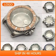 Sapphire Case 40mm PVD Black Fit ETA2836 NH35/36 Mingzhu DG2813/5833 Miyota 8215/8205 Transparent Gl