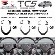 TCS PERODUA ALZA 2009-2013 CAR STEERING WHEEL TRIM+LOGO COVER GARNISH ACCESSORIES