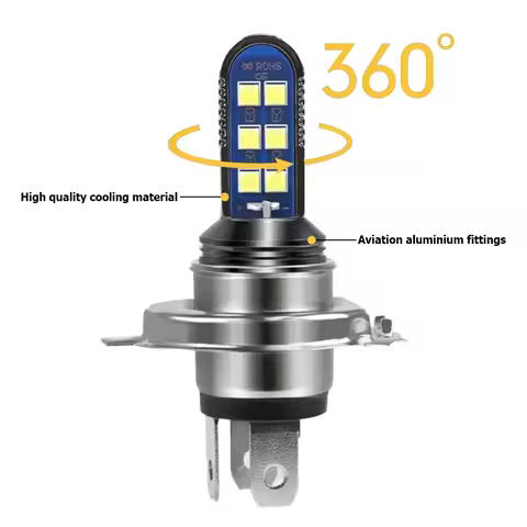 H4 LED Motorcycle Headlight BA20D P15D LED Bulbs Hi/Lo Beam Day Running Lamp LED Spotlight Dual Colo