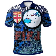 Happy Fiji Day Fiji Rugby Fiji Pride Vintage 3D Print Polo Shirts Men Children Cool Fashion Summer D