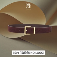 (พร้อมส่งโลโก้ใส/โลโก้ดำ Suede gold belt V2 เข็มขัดหนังกลับหัวอะไหล่ทอง V2