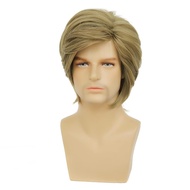 Short Blonde Wig for Men Short Layered Blonde Wig Natural Synthetic Hair Wig for Daily Costume Hallo