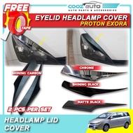 Proton Exora Headlamp Lid Cover Eyebrow Eyelid Lip - Carbon Black Chrome Eye brow lid