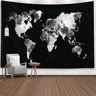 北歐ins風月球表面世界地圖掛布墻面背景掛毯裝飾畫壁飾隔斷蓋布【吉星家居】